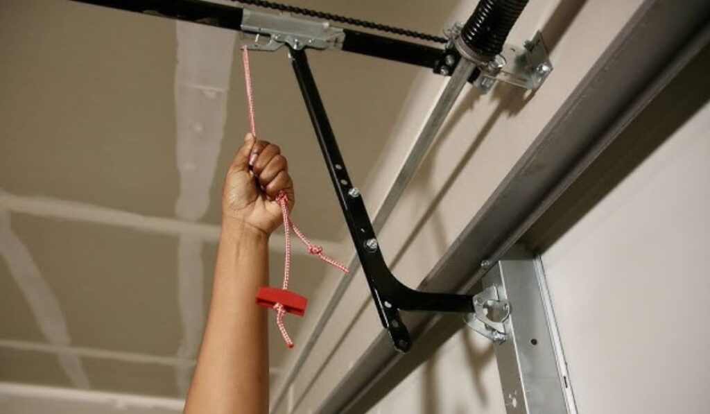 garage door emergency release red cord safety