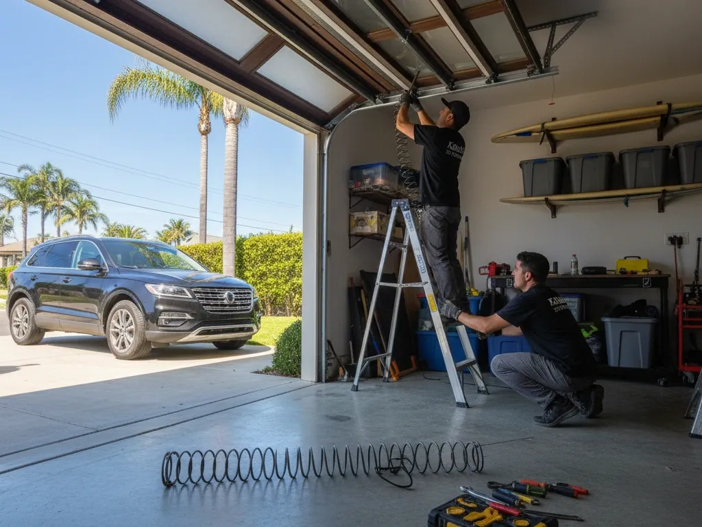 broken garage door spring replacement newport beach ca