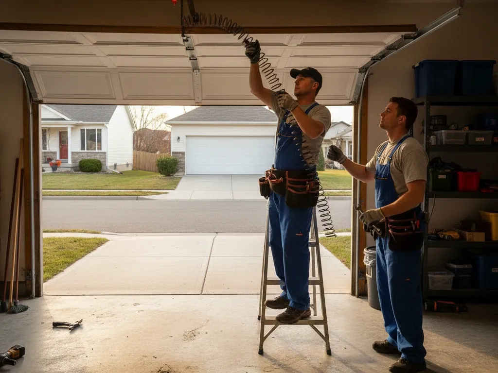 snapped garage door spring repair newport beach
